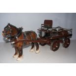 Beswick Shire Horse and Cart - 52cm w