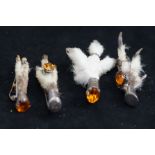 4x Scottish rabbit foot kilt brooches