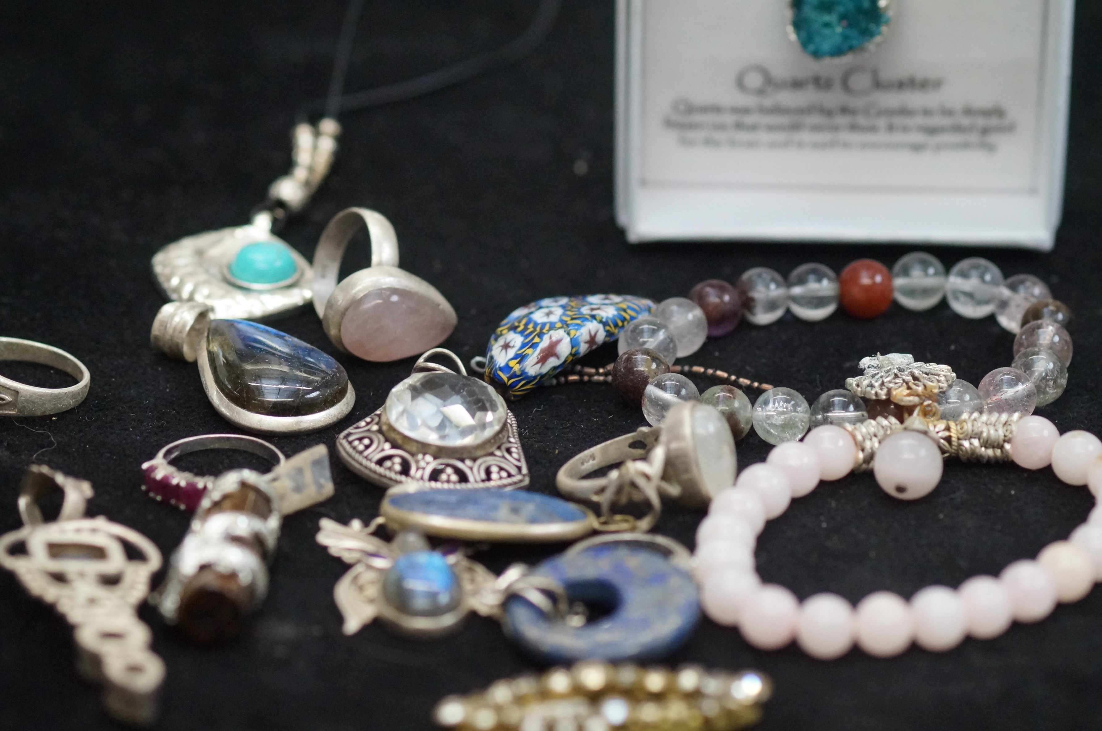 Collection of costume jewellery, mainly silver