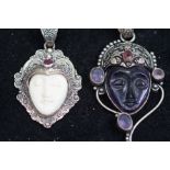 2x 925 Silver Pendants, Depicting Budda Faces