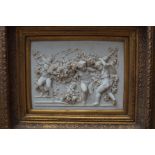 Moulded Plaque Cherubs in Early Frame