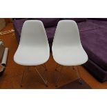 Pair of Designer Chairs with Chrome Undercarriage