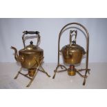 Two Early Brass Spirit Kettles