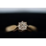 9ct gold ring set with solitaire diamond