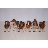 6 Small Shire Horses