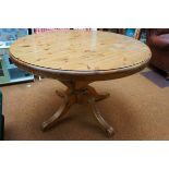 Circular Extending Pine Dining Table