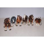 6 Small Shire Horses