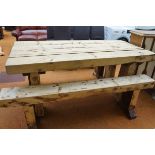 Large Heavy Bench Table with Two Bench Seats - 68i