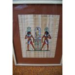 Framed Egyptian art picture