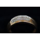 9ct gold ring set with diamonds