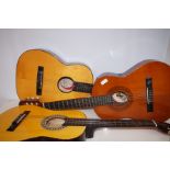 Three Acoustic Guitars all with Soft Case