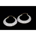 Pair of 9ct Gold Earrings set with Crystal