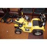 Childs Sit On E-Moto Excavator, Battery Powered -