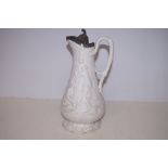 Victorian pewter lidded jug