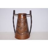 Copper arts and crafts two handle vase