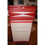 Set of five Drawers and a leatherette Bedding Box