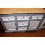 Pine Cupboard with Five Drawers - 131cm w