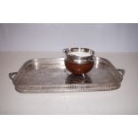 Silver Sheffield Plate on Copper Gallery Tray toge