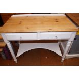 Pine Hall Table with Two Drawers