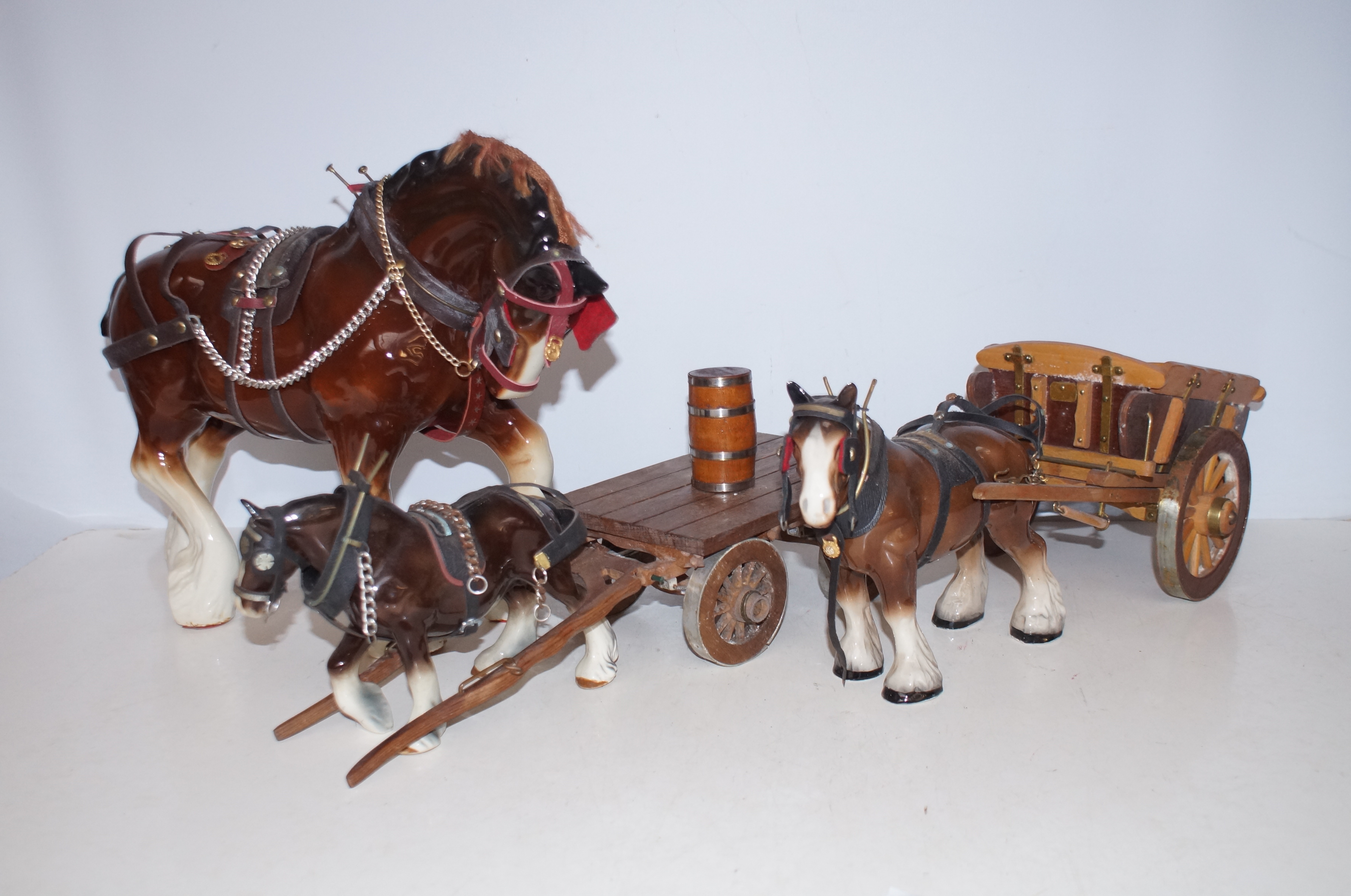 Two Shire Horses and Carts together with a Shire H