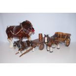 Two Shire Horses and Carts together with a Shire H