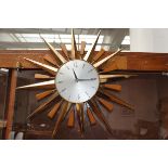 Vintage Metamec Starburst Clock, Working Order (Ba