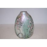 Art Glass Signed Okra Vase - 19cm h