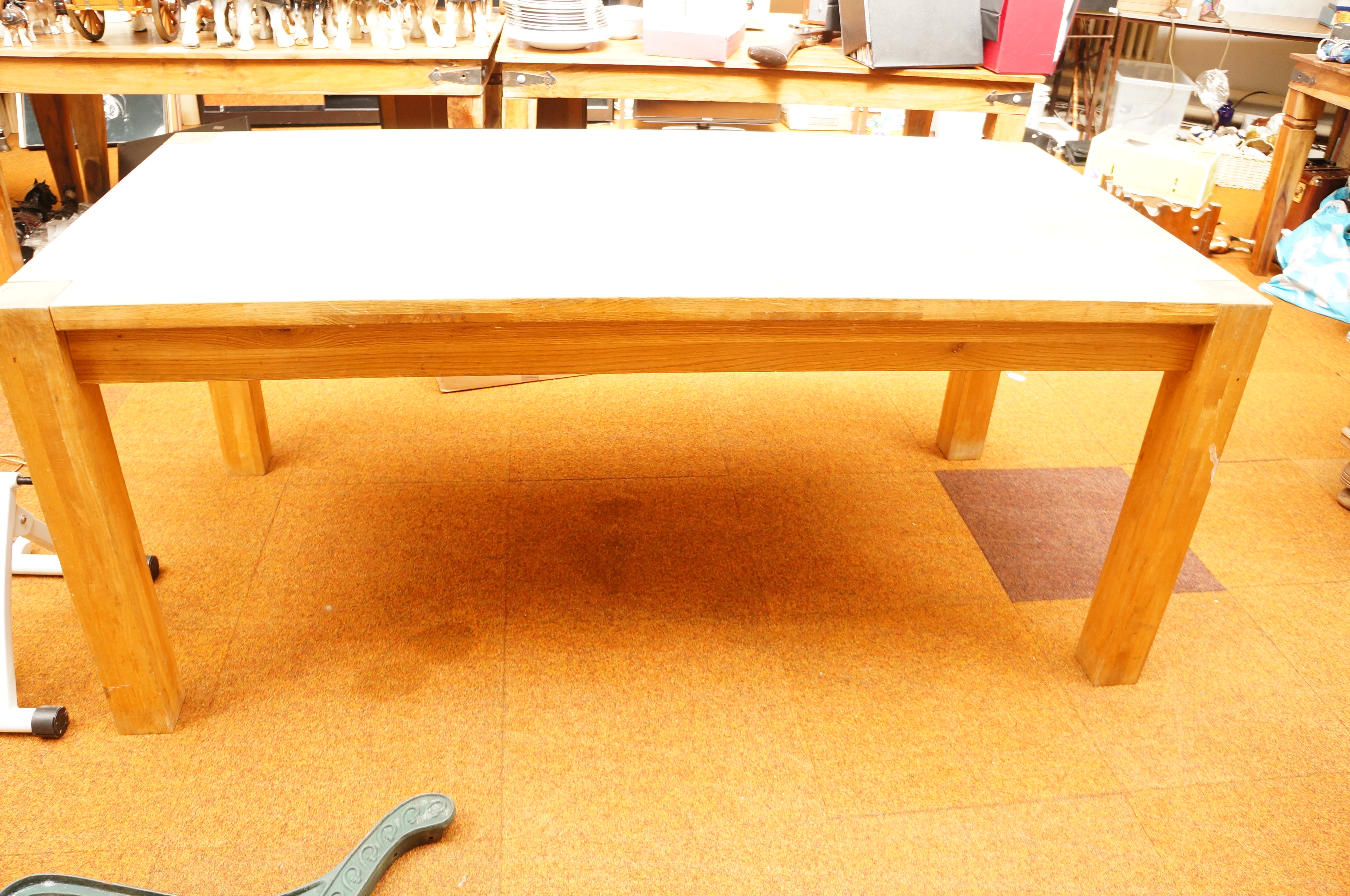 Solid Oak Dining Table - 80in x 35in (See Photos)