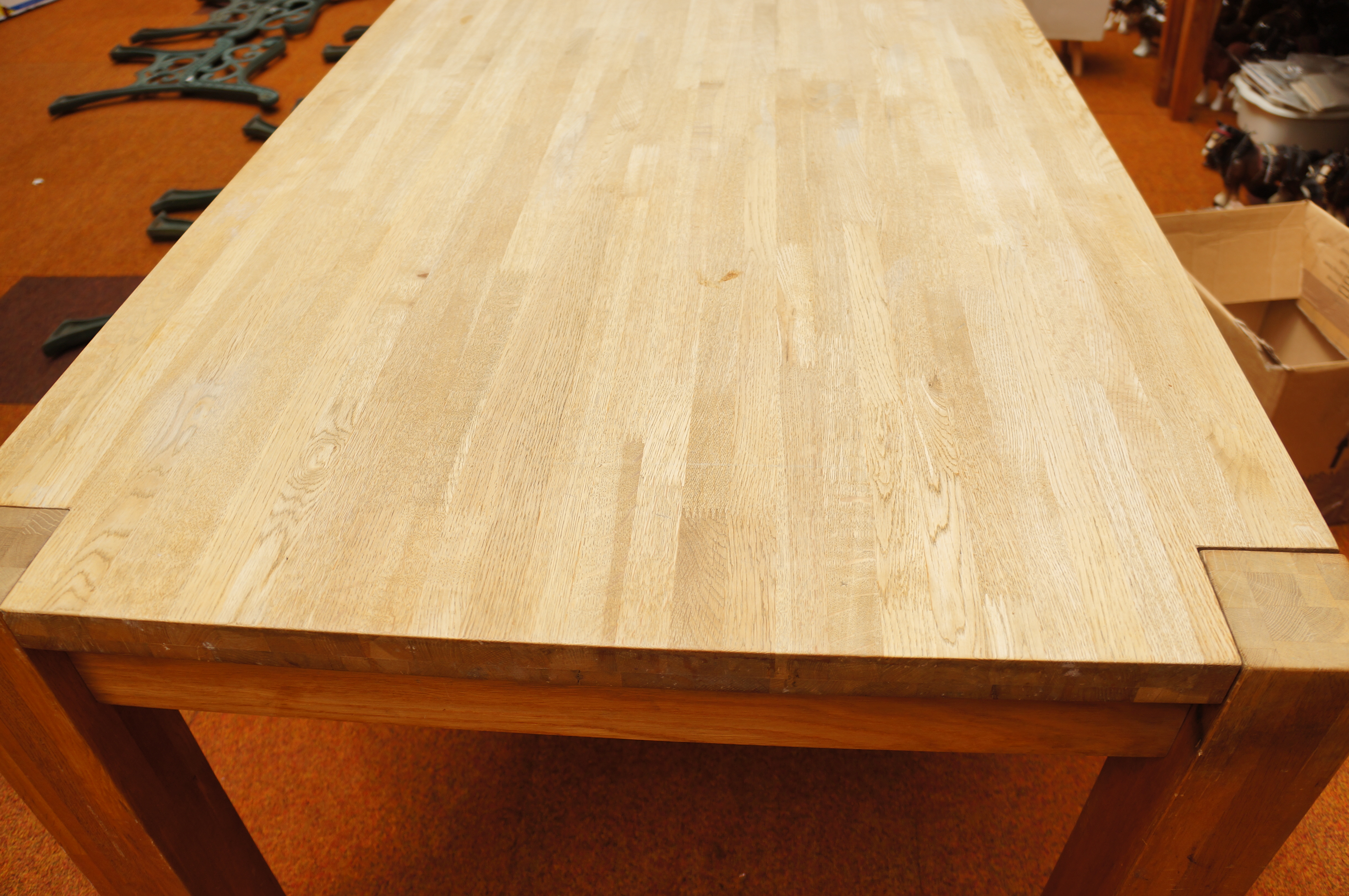 Solid Oak Dining Table - 80in x 35in (See Photos) - Image 2 of 2