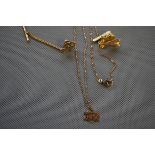 9ct Gold Chain and Pendant 'Special Friend', Two 9
