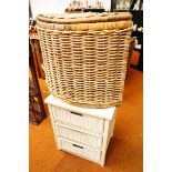 Two Wicker Laundry Baskets