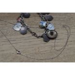 Silver charm bracelet & necklace