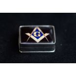 Silver Masonic pill box