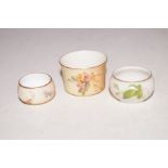 3x small Royal Worcester pots