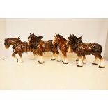 Collection of Four Shire Horses - Tallest 29cm h