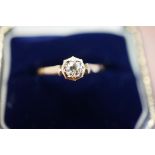 18ct Gold Diamond Solitaire Ring - Size P
