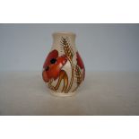 Moorcroft Poppy and Wheat Vase - 10cm h