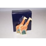 Royal Crown Derby pair of giraffes, boxed