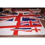 Three Large Naval Union Flags - Approx 3m w