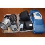 A Collection of Motor Parts for Large Model Vehicles to include Alloy Wheels, Various Parts and Body