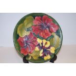 Moorcroft green hibiscus plate