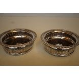 Pair of Silver Plated Wine Coasters, Maker Barker-