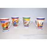 4x Art Deco mugs