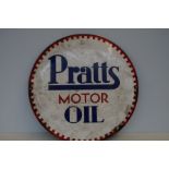 Pratts motor oil enamel sign