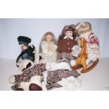 Collection of Porcelain Headed Dolls and Others