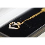 9ct Gold Chain and Heart Pendant with Diamonds