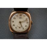 9ct Gold Cased Gents Derrick Wristwatch