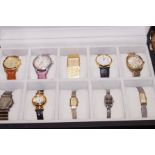 Leatherette Display Box of 10 Assorted Wristwatches