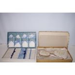 Cased Vintage Vanity Set together with a Napkin Se