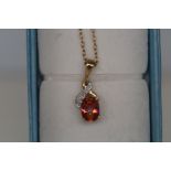 9ct Gold Chain with Gemstone Pendant